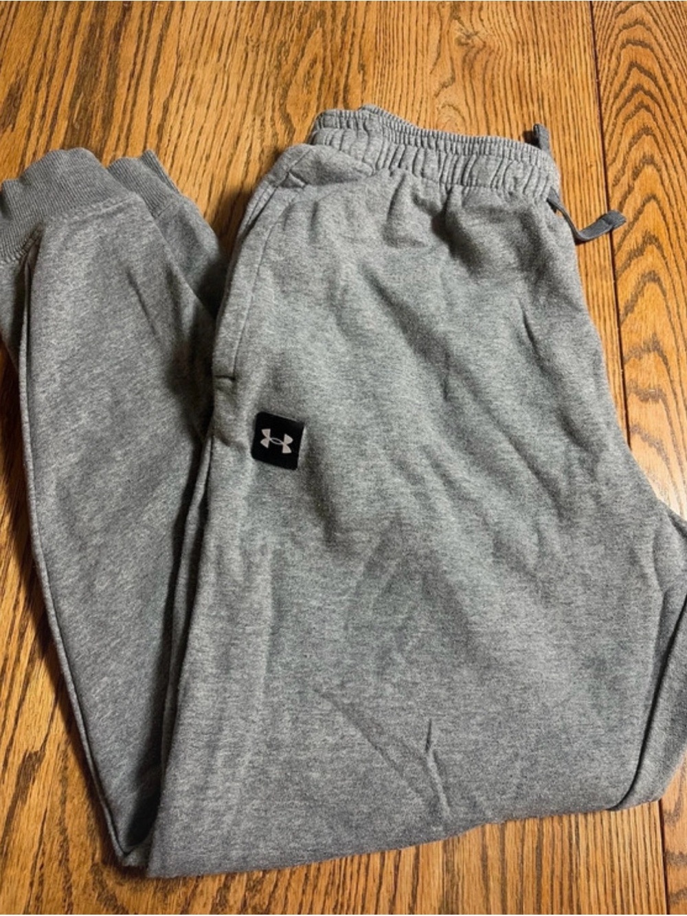 Under Armour Grey Kids' Fleece Joggers with Logo Patch